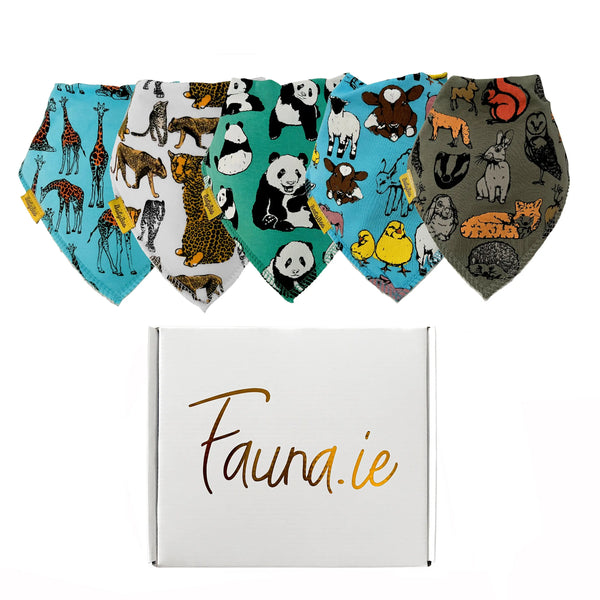 Fauna Kids X Babyboo Five Bibs Baby Gift Box - Leopard & Giraffe Fauna Kids
