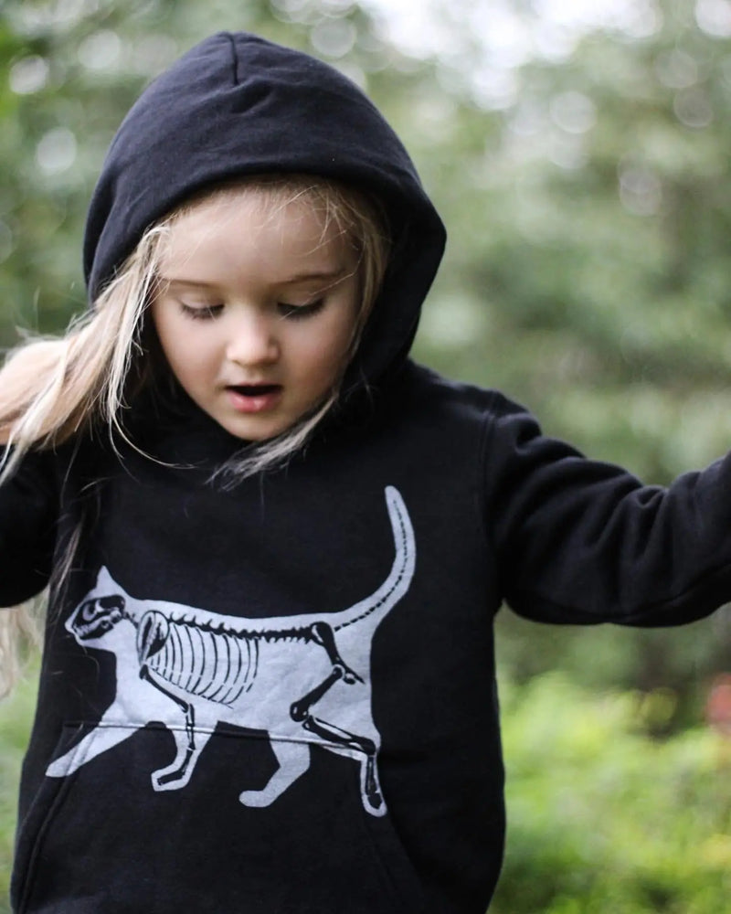 Kids Organic Cotton Hoodie | Cat Black Fauna Kids