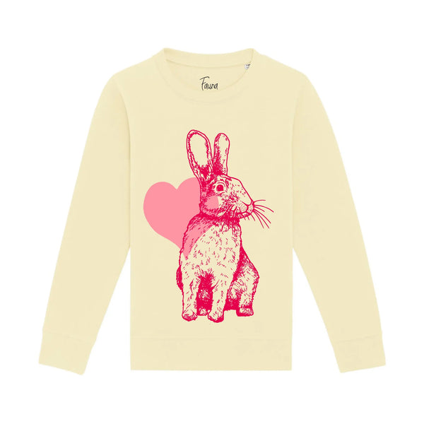 Kids Organic Cotton Sweatshirt | Double Flamingo on Butter Yellow Fauna Kids