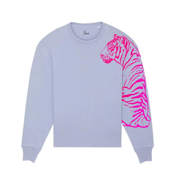 Organic Cotton Relaxed Fit Women's Sweatshirt | Neon Tiger Fauna