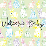 'Welcome Baby' Green Greeting Card Fauna Kids