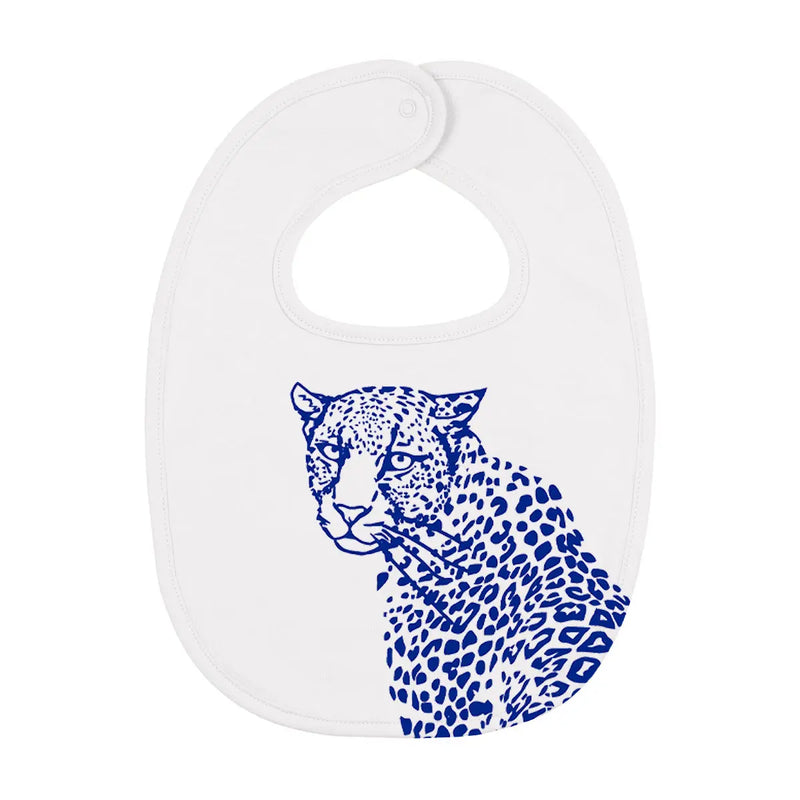 Baby Bib | Organic Cotton Hand Printed With Leopard Fauna Kids