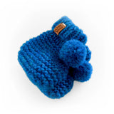 Baby Booties with pom-pom in blue | Hand-knitted in Ireland Fauna Kids