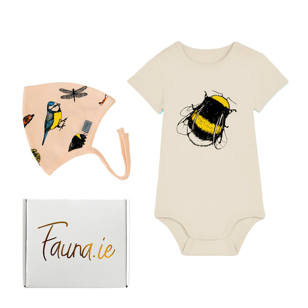 Baby Gift Box, Organic Cotton Two Piece with Bee Print Fauna Kids