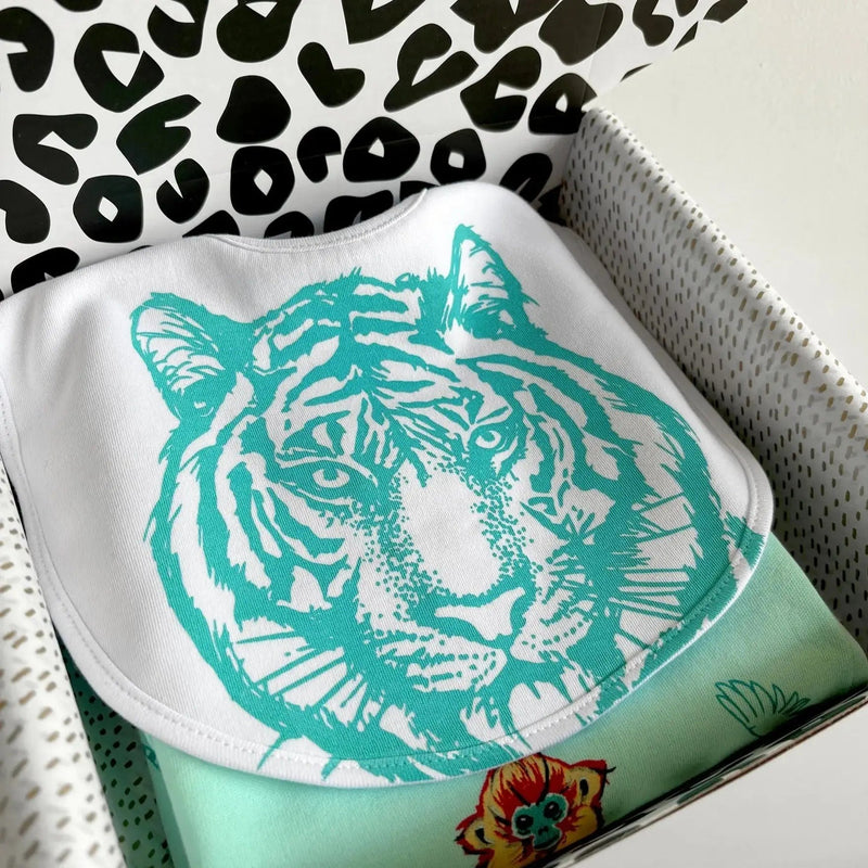 Baby Gift Box, Organic Cotton Two Piece with Tiger Print Fauna Kids