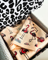 Beautifully Wrapped Baby Gift Box, Organic Cotton Three Piece - Flamingo Fauna Kids