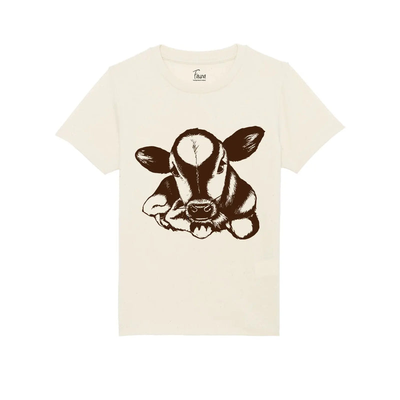 Copy of Fauna Kids T-Shirt, Cow on Natural Fauna Kids