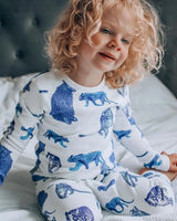 Fauna Kids Organic Cotton Slim Fit Jog Pants, High Tea Leopard Print Fauna Kids