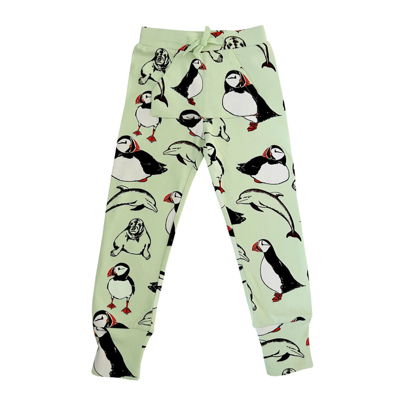 Fauna Kids Organic Cotton Slim Fit Jog Pants, Skellig Print Fauna Kids