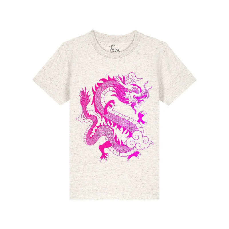 Fauna Kids T-Shirt, Neon Pink dragon Fauna Kids