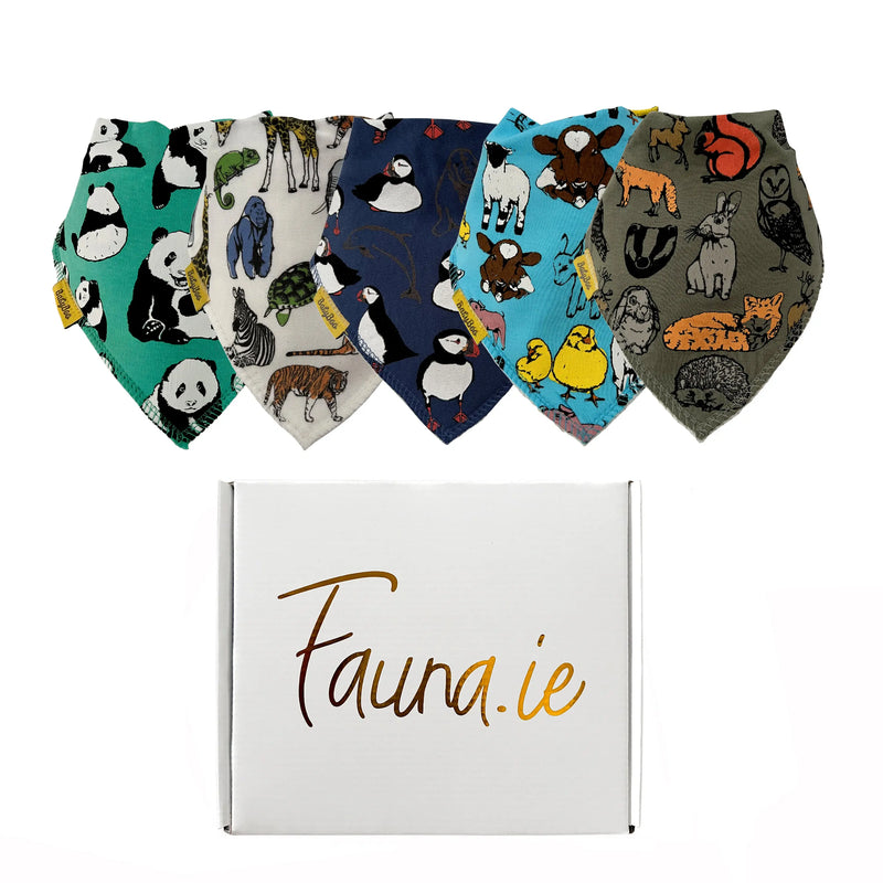 Fauna Kids X Babyboo Five Bibs Baby Gift Box - Safari Fauna Kids