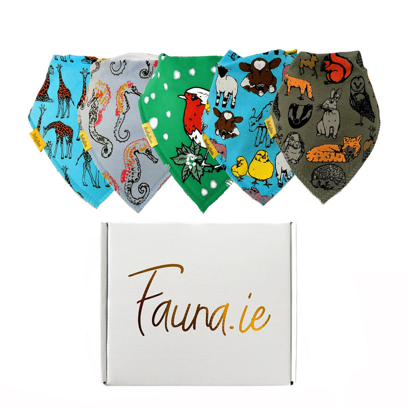 Fauna Kids X Babyboo Five Bibs Baby Gift Box | Seahorse Fauna Kids