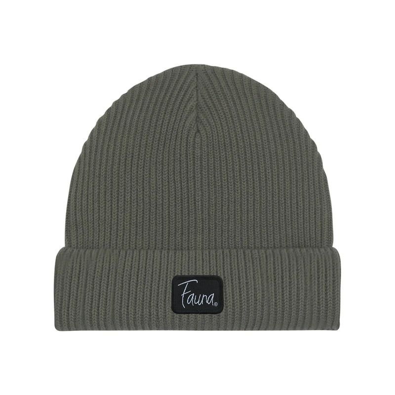 Fauna Logo Fisherman Beanie Hat | Khaki Fauna