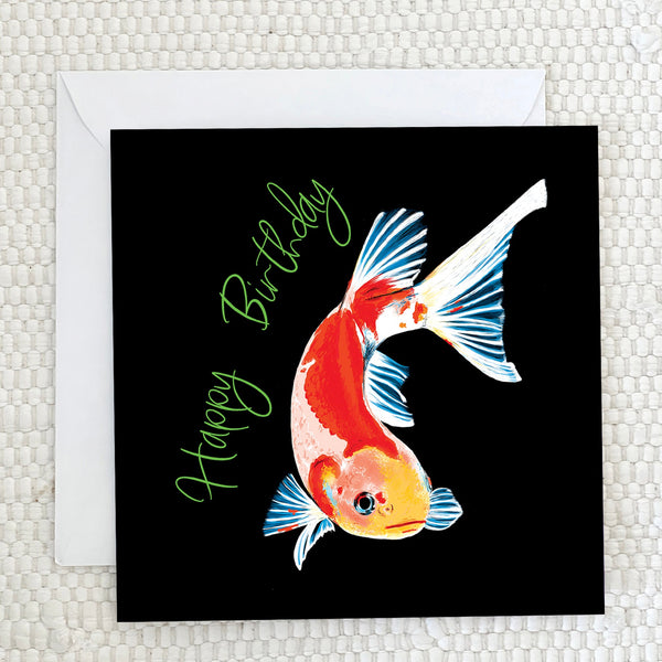 'Happy Birthday' - Koi Fish Greeting Card