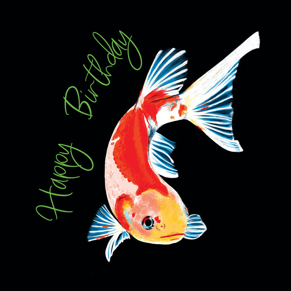 'Happy Birthday' - Koi Fish Greeting Card