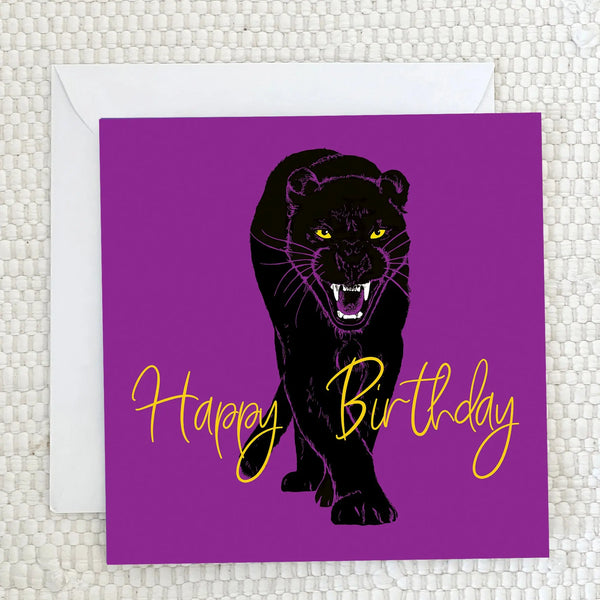 'Happy Birthday' - Panther Greeting Card