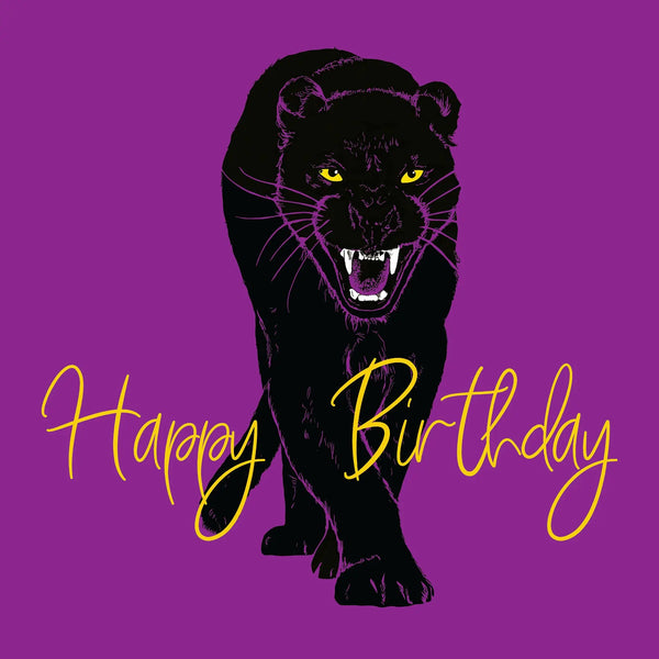 'Happy Birthday' - Panther Greeting Card