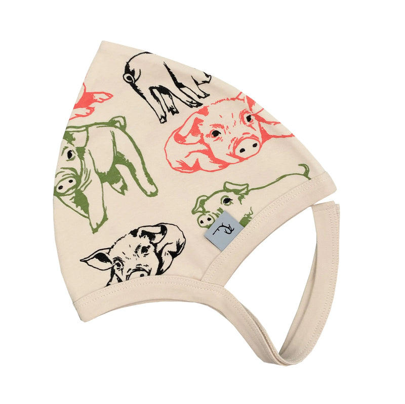Hat For Baby, Organic Cotton with Piglet Print Fauna Kids