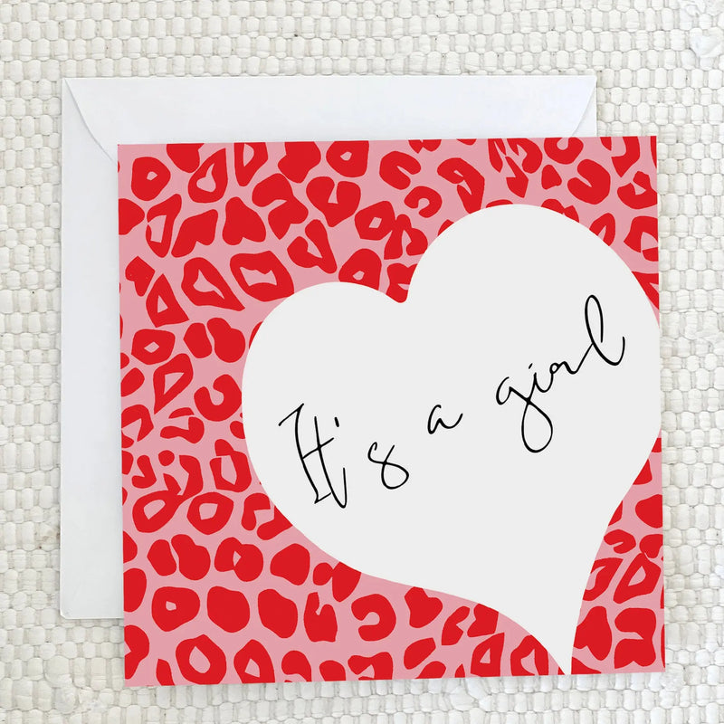 'It's a girl' Greeting Card Fauna Kids