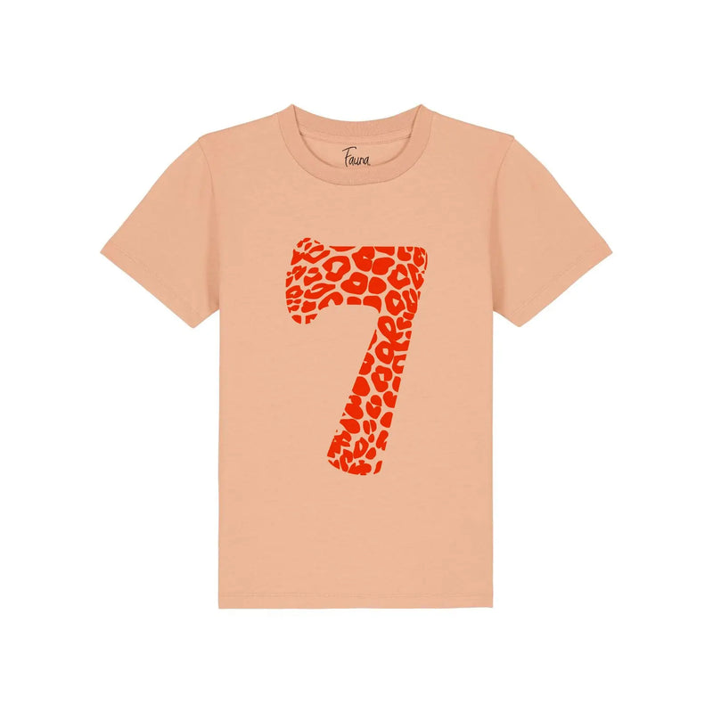 Kids Birthday Age T-shirt | Peach Fauna Kids