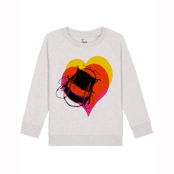 Kids Organic Cotton Sweatshirt | Bee on Cream Heather Fauna Kids