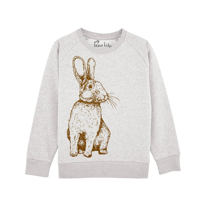 Kids Organic Cotton Sweatshirt | Rabbit on Cream Heather Fauna Kids