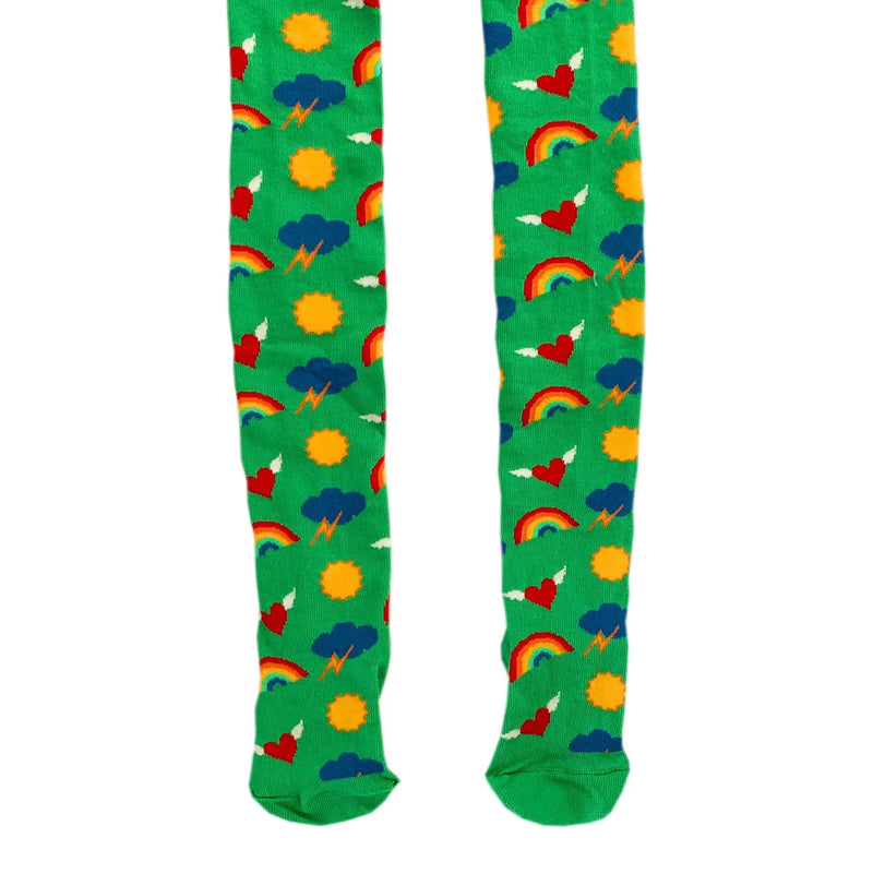 Kids Organic Cotton Tights | Retro Slugs & Snails