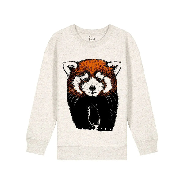 Kids Sweatshirt | Red Panda on Oatmeal - Fauna Kids