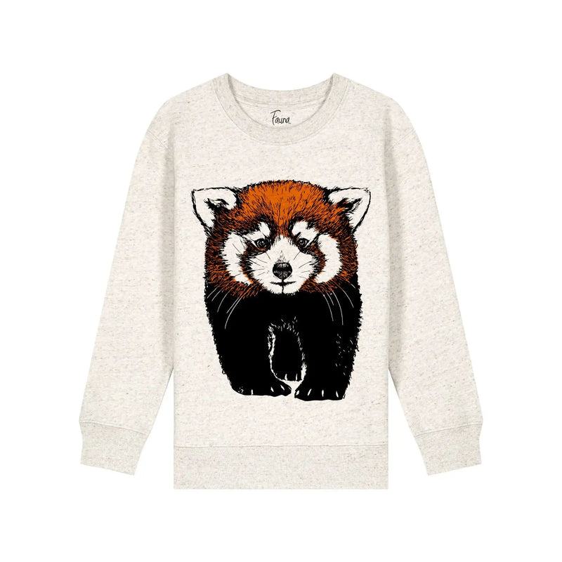 Kids Sweatshirt | Red Panda on Oatmeal Fauna Kids