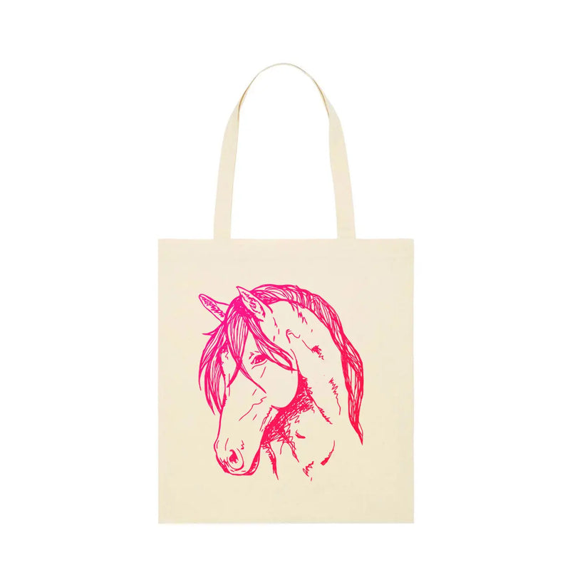 Lightweight Tote Bag | Pony Neon Pink Fauna Kids