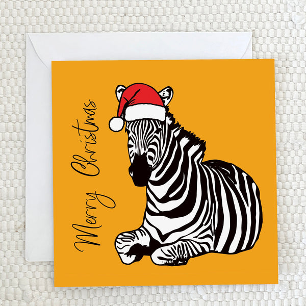 'Merry Christmas' Zebra Christmas Card Fauna Kids