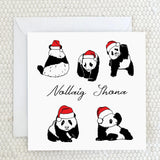 'Nollaig Shona' Panda Greeting Card Fauna Kids