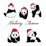 'Nollaig Shona' Panda Greeting Card Fauna Kids