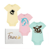 Organic Cotton Baby Bodysuit Trio | Bee, Pony & Calf Fauna Kids