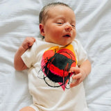 Organic Cotton Baby Bodysuit | Handprinted Bee Fauna Kids