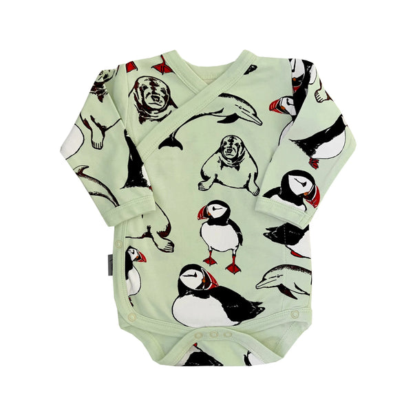 Organic Cotton Baby Bodysuit | Kimono Style | Skellig Fauna Kids