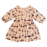 Organic Cotton Dress For Kids | Flamingo Print Fauna Kids