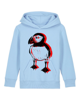 Organic Cotton Kids Hoodie | Double puffin on blue Fauna Kids