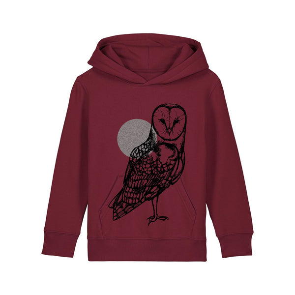 Organic Cotton Kids Hoodie | Owl on Wine Fauna Kids