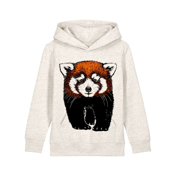 Organic Cotton Kids Hoodie | Red Panda on Oatmeal - Fauna Kids