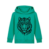 Organic Cotton Kids Hoodie | Tiger on College Green Fauna Kids