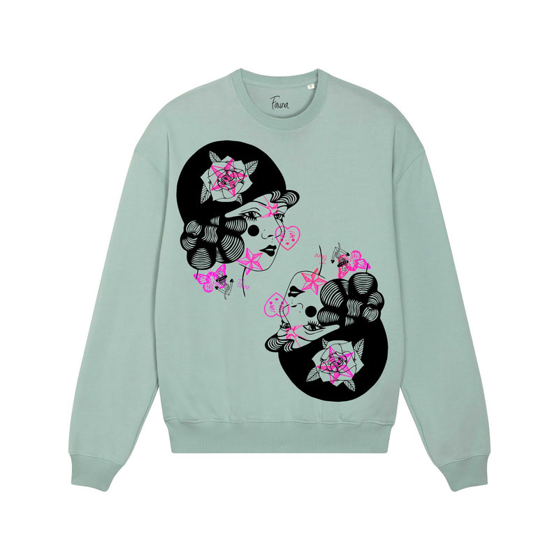 Organic Cotton Oversized Sweatshirt | Tattoo Lady Fauna