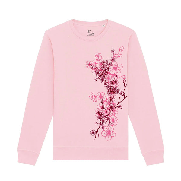 Organic Cotton Unisex Fit Sweatshirt | Cherry Blossom Fauna Kids