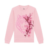 Organic Cotton Unisex Fit Sweatshirt | Tiger Cherry Blossom Fauna Kids