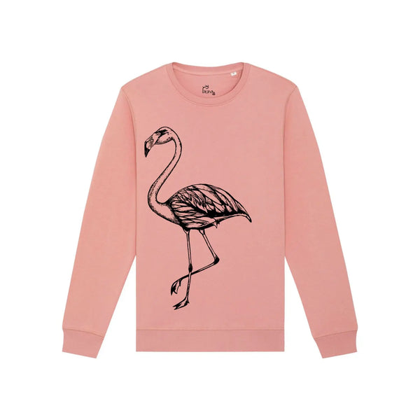 Organic Cotton Unisex Flamingo Sweatshirt | Canyon Pink Fauna