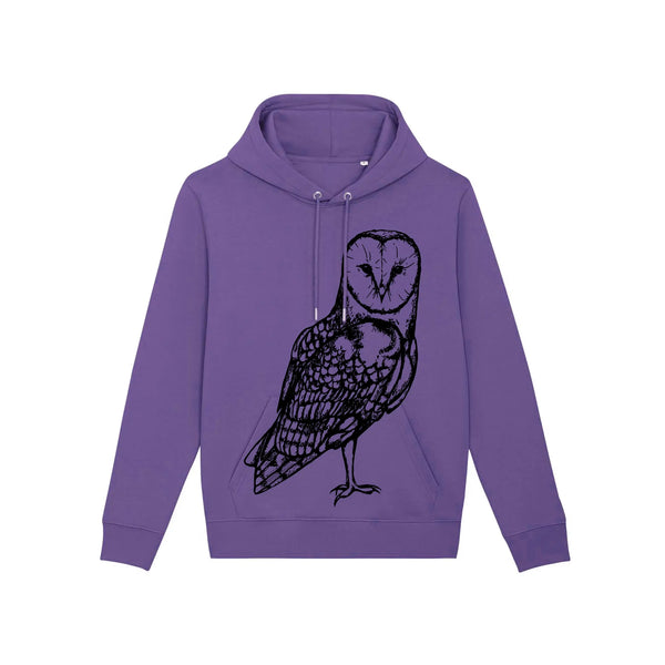 Organic Cotton Unisex Hoodie | Owl on Purple Fauna Kids