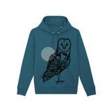 Organic Cotton Unisex Hoodie | Owl on Stargazer Blue Fauna Kids