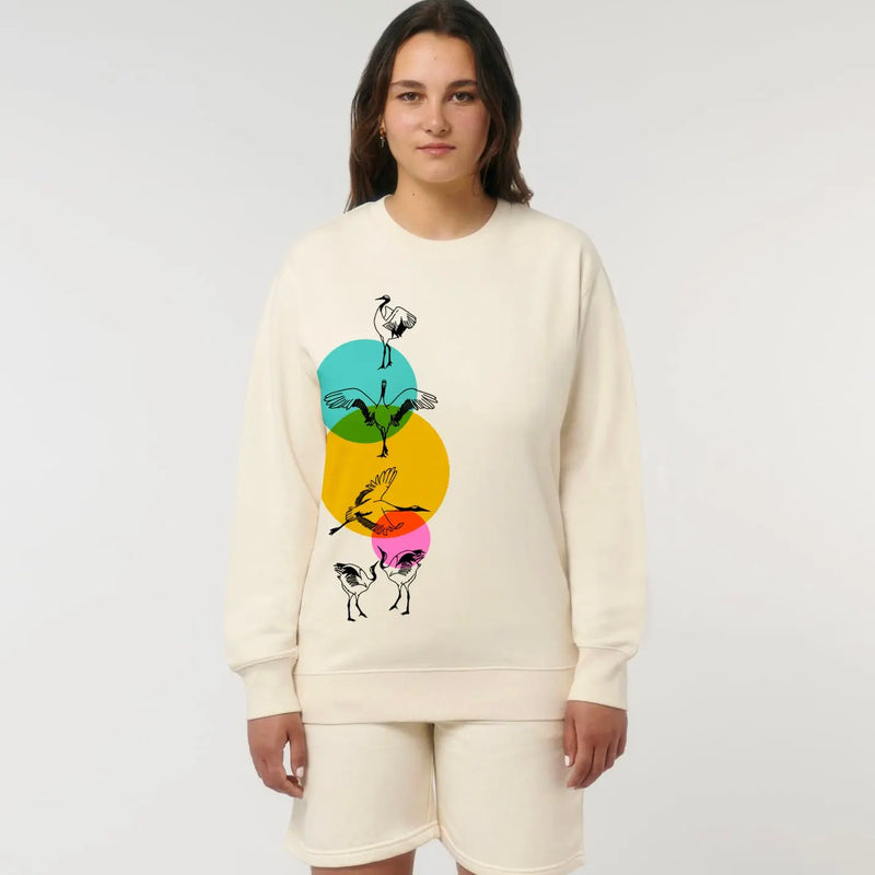 Organic Cotton Unisex Sweatshirt | Crane & Lens Flare on natural Fauna Kids