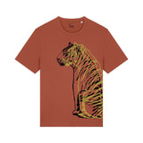 Organic Cotton Unisex T-shirt | Double Tiger on Bronze Fauna