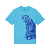 Organic Cotton Unisex T-shirt | Leopard on Aqua Fauna